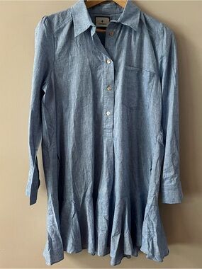 Tuckernuck Light Blue Button-Up cotton shirt Dress ladies size xs